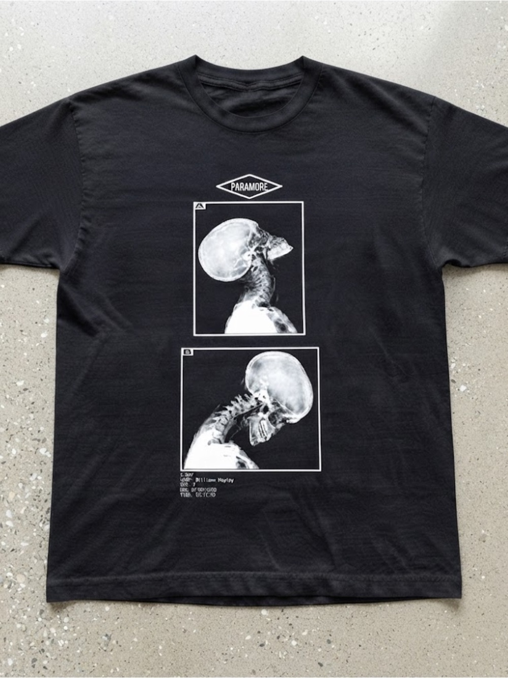 Paramore Skull X-Ray Band Merch Graphic Black Heavy Cotton Gildan T-Shirt